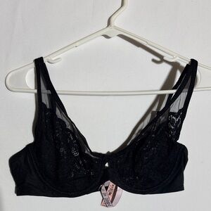 Victoria's Secret Sheer Bra Black Lace
